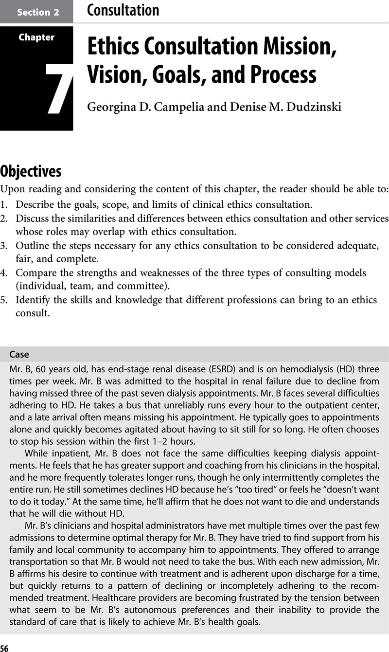 Consultation (Section 2) - Guidance For Healthcare Ethics Committees