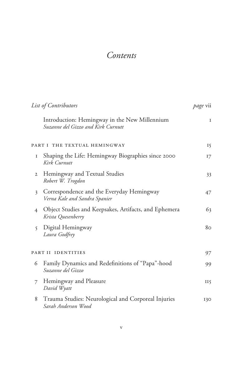 Contents - The New Hemingway Studies