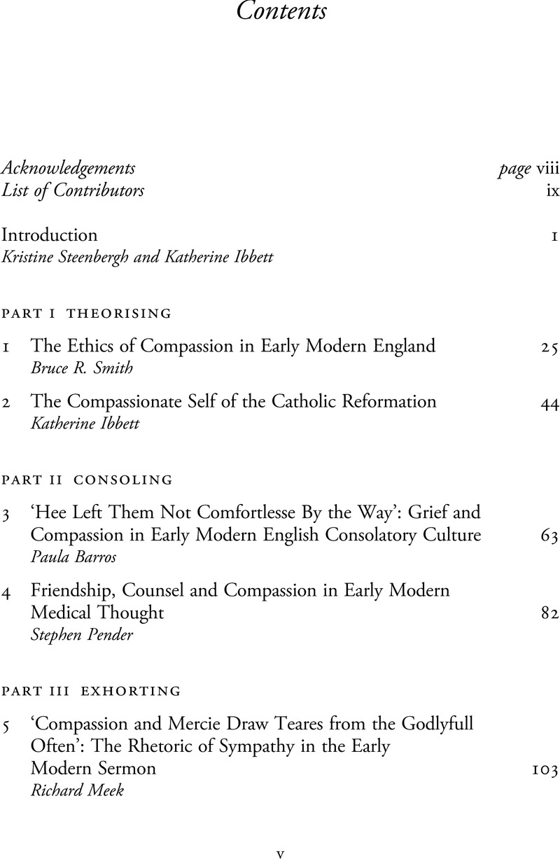 Contents Compassion In Early Modern Literature And Culture