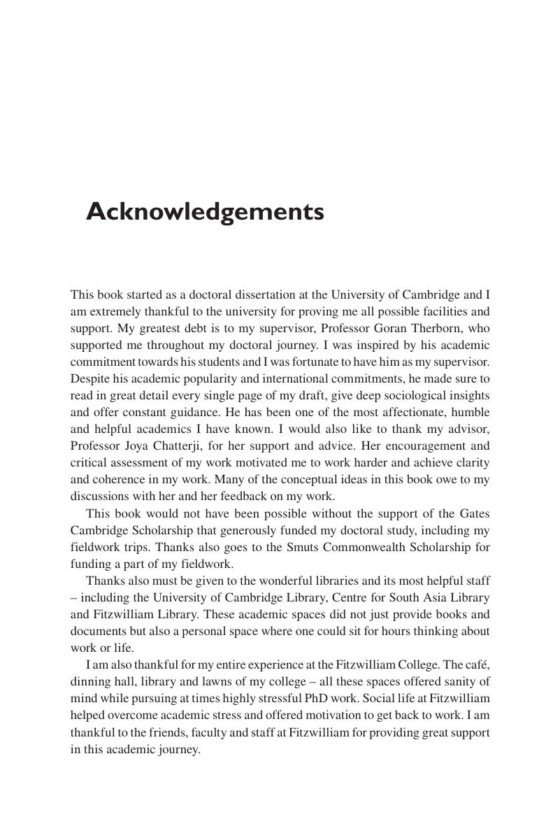 Acknowledgements - Rethinking Conflict at the Margins