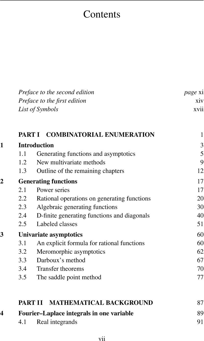 Contents - Analytic Combinatorics In Several Variables