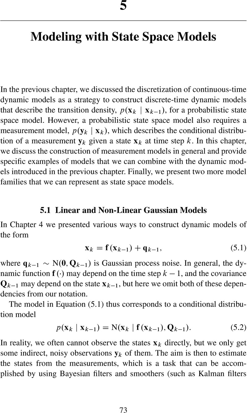 Modeling With State Space Models (Chapter 5) - Bayesian Filtering And ...