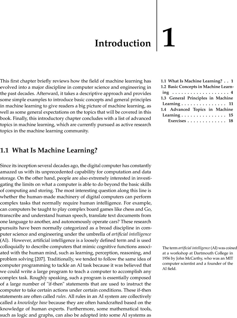 Introduction (Chapter 1) - Machine Learning Fundamentals