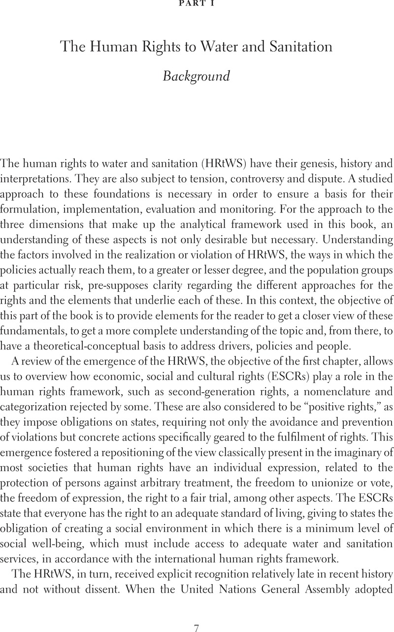 The Human Rights To Water And Sanitation Part I The Human Rights To Water And Sanitation