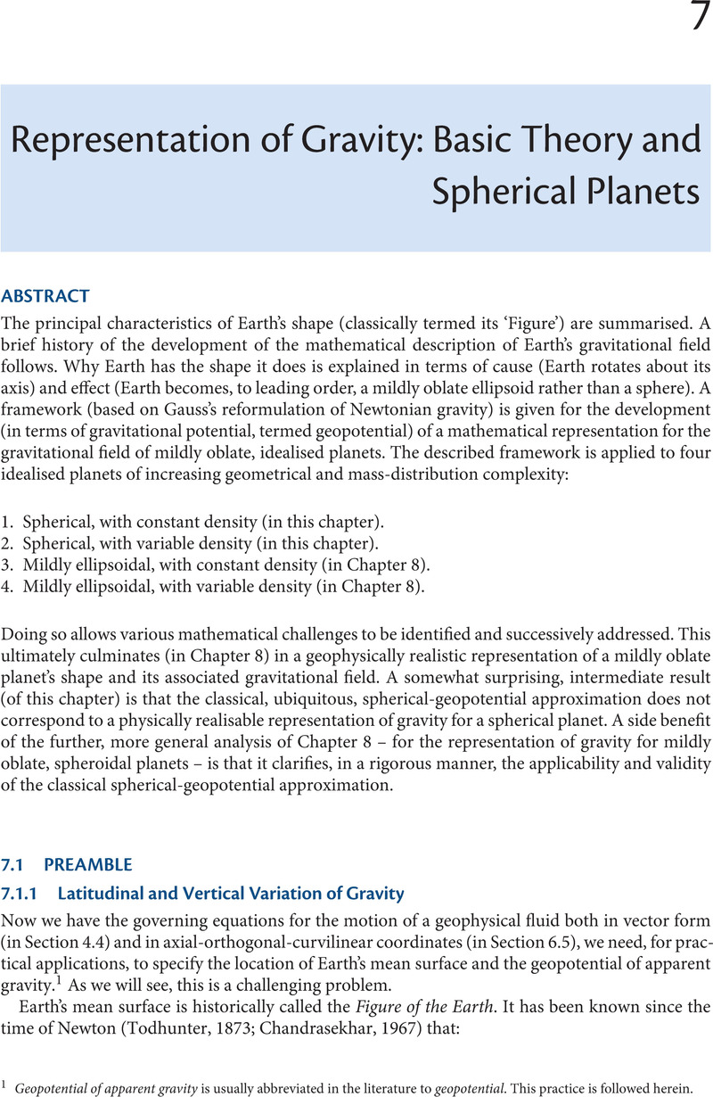 Representation Of Gravity: Basic Theory And Spherical Planets (Chapter ...