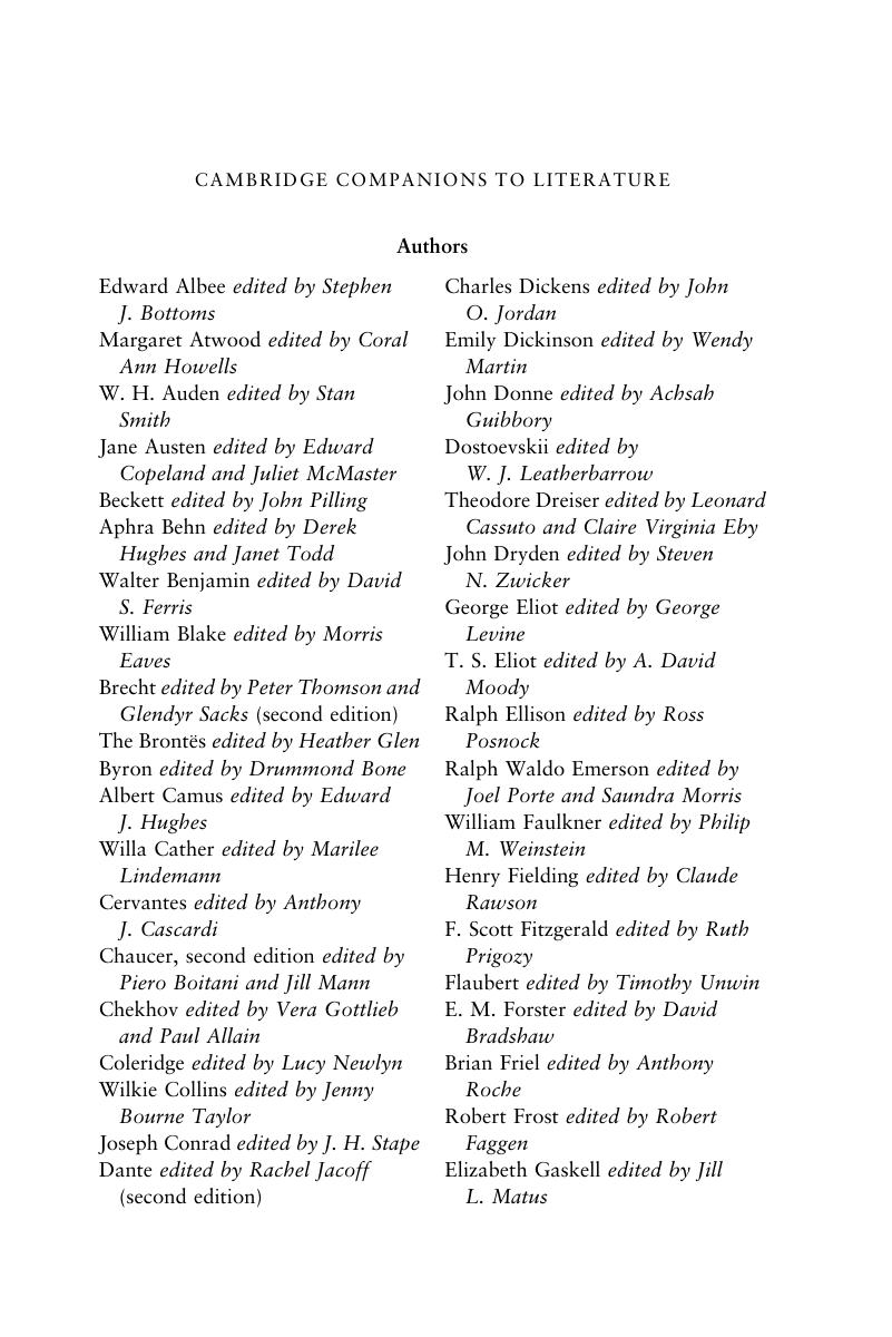 Series List The Cambridge Companion to Moliere