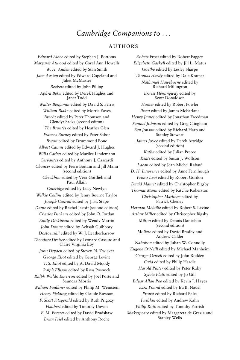 Series List The Cambridge Companion to Shakespeare and Popular