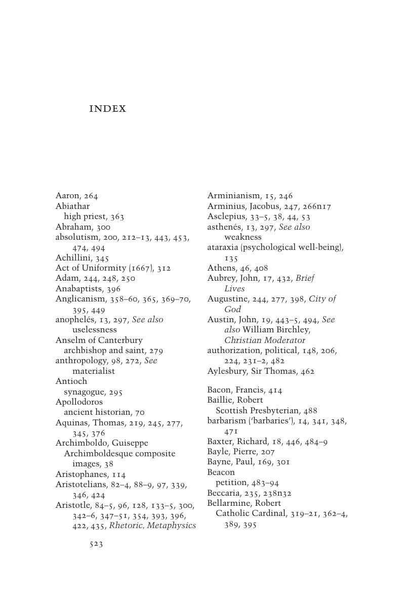 Index - The Cambridge Companion to Hobbes's Leviathan