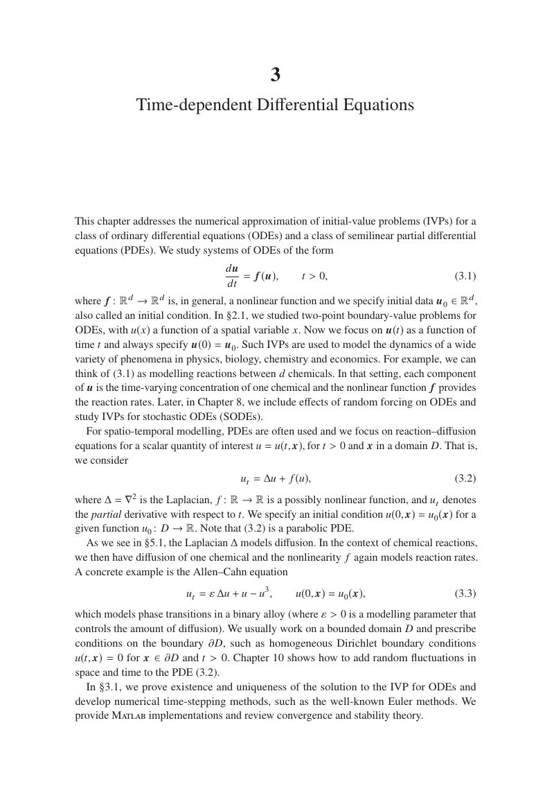 Time dependent differential equations chapter 3 an introduction to