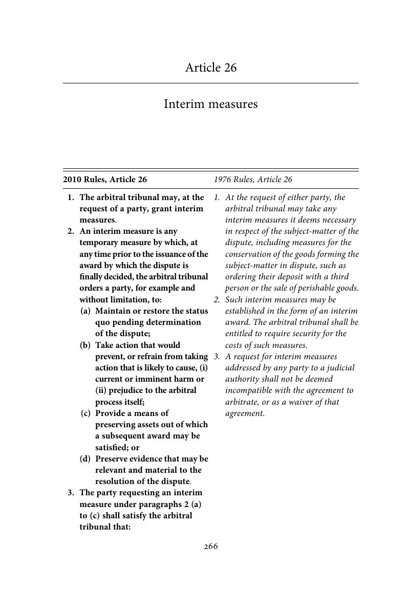 Interim Measures Article 26 A Guide To The Uncitral Arbitration Rules