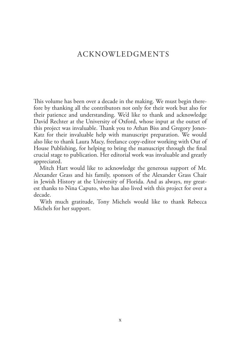 Acknowledgments - The Cambridge History of Judaism