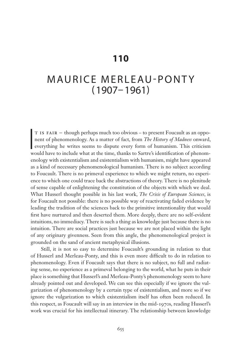 Maurice Merleau-Ponty (1907–1961) (Chapter 110) - The Cambridge ...