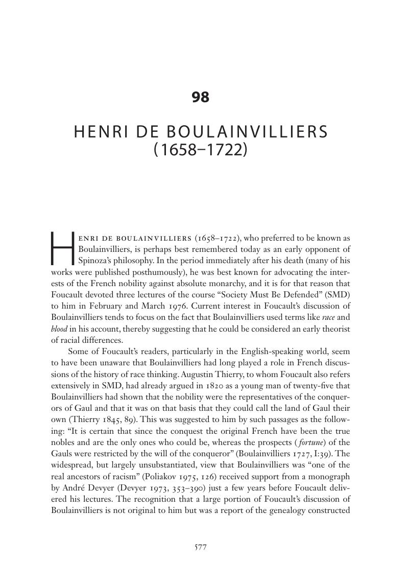 Henri De Boulainvilliers (1658–1722) (Chapter 98) - The Cambridge ...