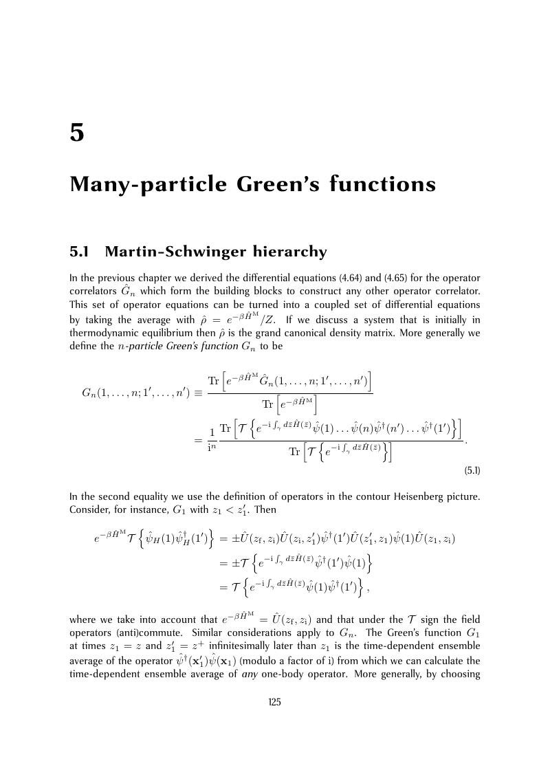 Many-particle Green's Functions (Chapter 5) - Nonequilibrium Many-Body ...