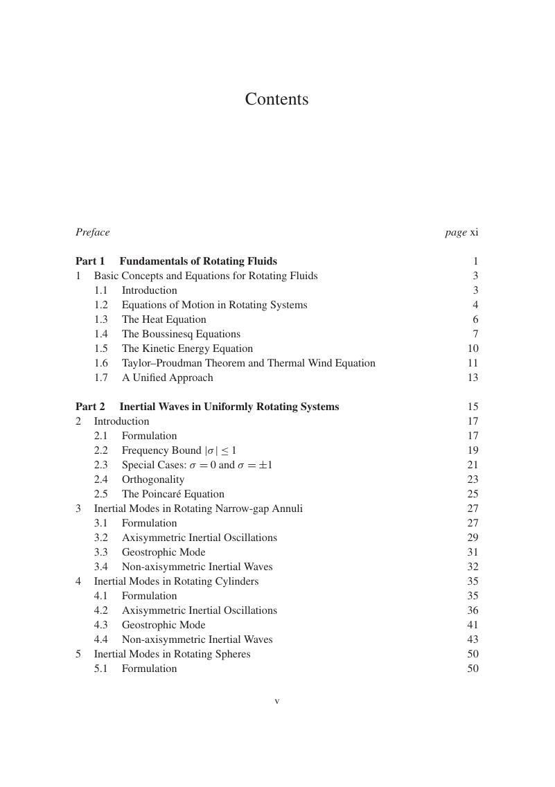 Contents - Theory and Modeling of Rotating Fluids