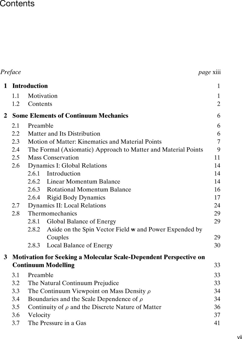 Contents - Physical Foundations Of Continuum Mechanics