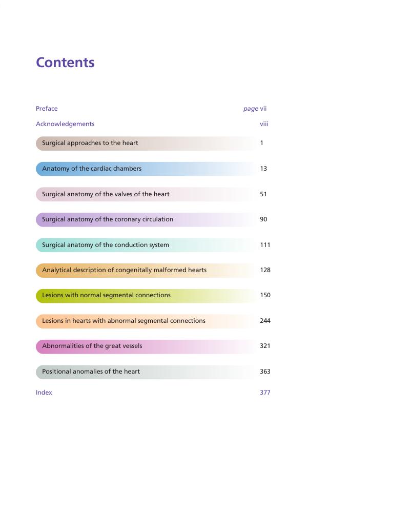 Contents - Wilcox's Surgical Anatomy Of The Heart