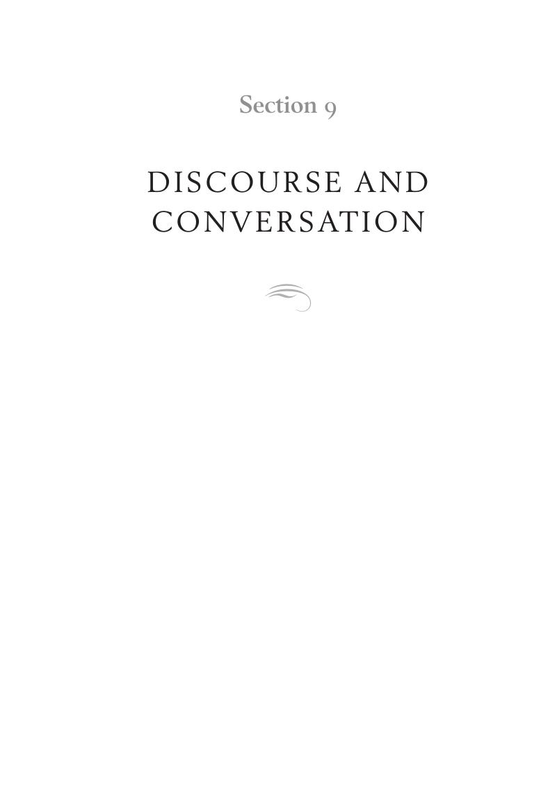 Discourse And Conversation (Section 9) - The Cambridge Handbook Of ...