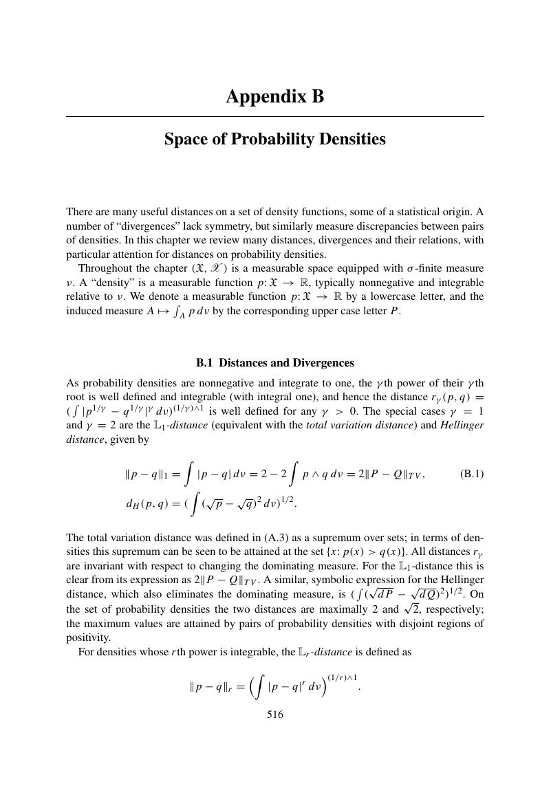 Space Of Probability Densities (B) - Fundamentals Of Nonparametric ...