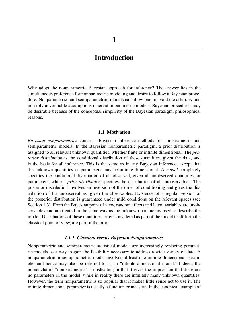 Introduction (Chapter 1) - Fundamentals Of Nonparametric Bayesian Inference