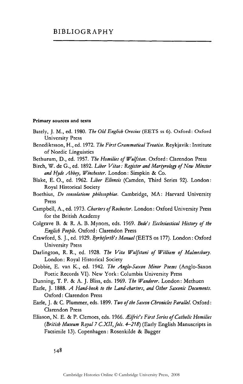 The New Cambridge Bibliography of English Literature Volume