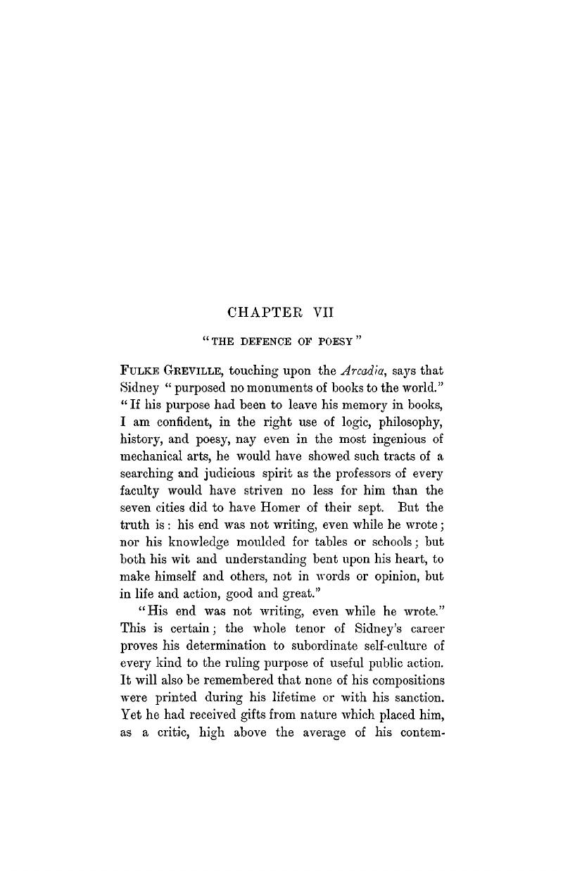 “THE DEFENCE OF POESY” (CHAPTER VII) - Sir Philip Sidney