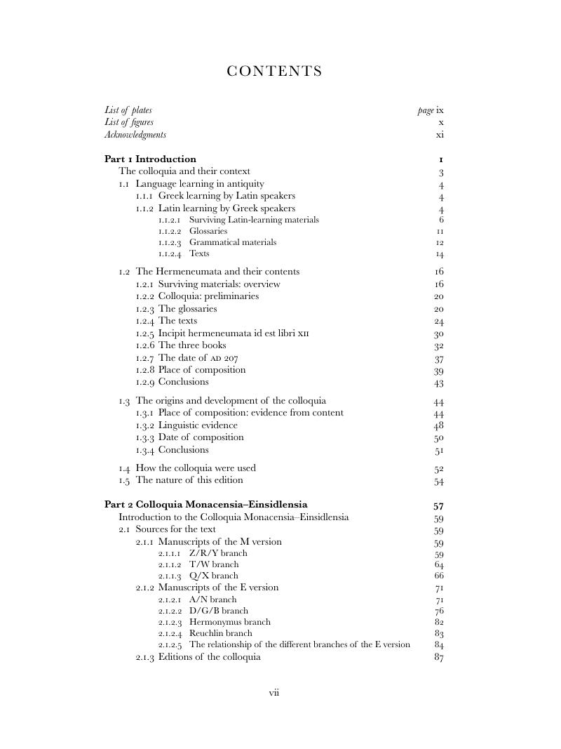 Contents - The Colloquia of the Hermeneumata Pseudodositheana