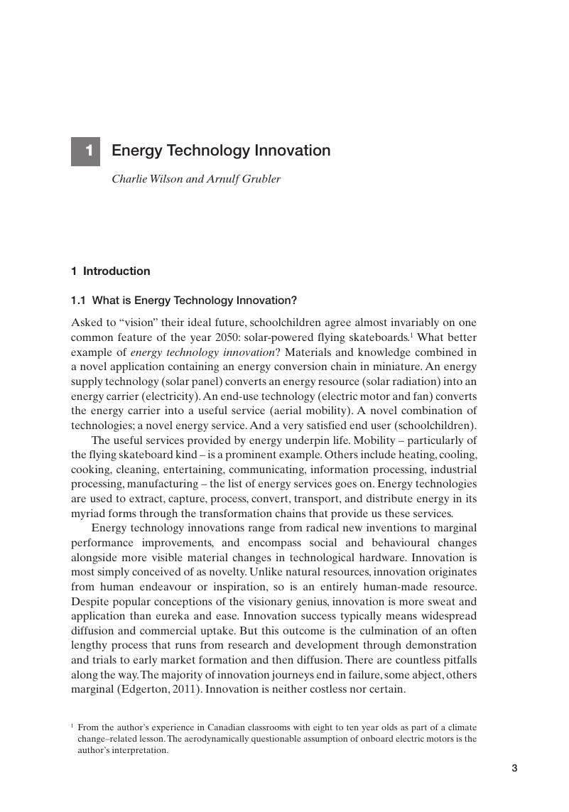 Energy Technology Innovation (Chapter 1) - Energy Technology Innovation