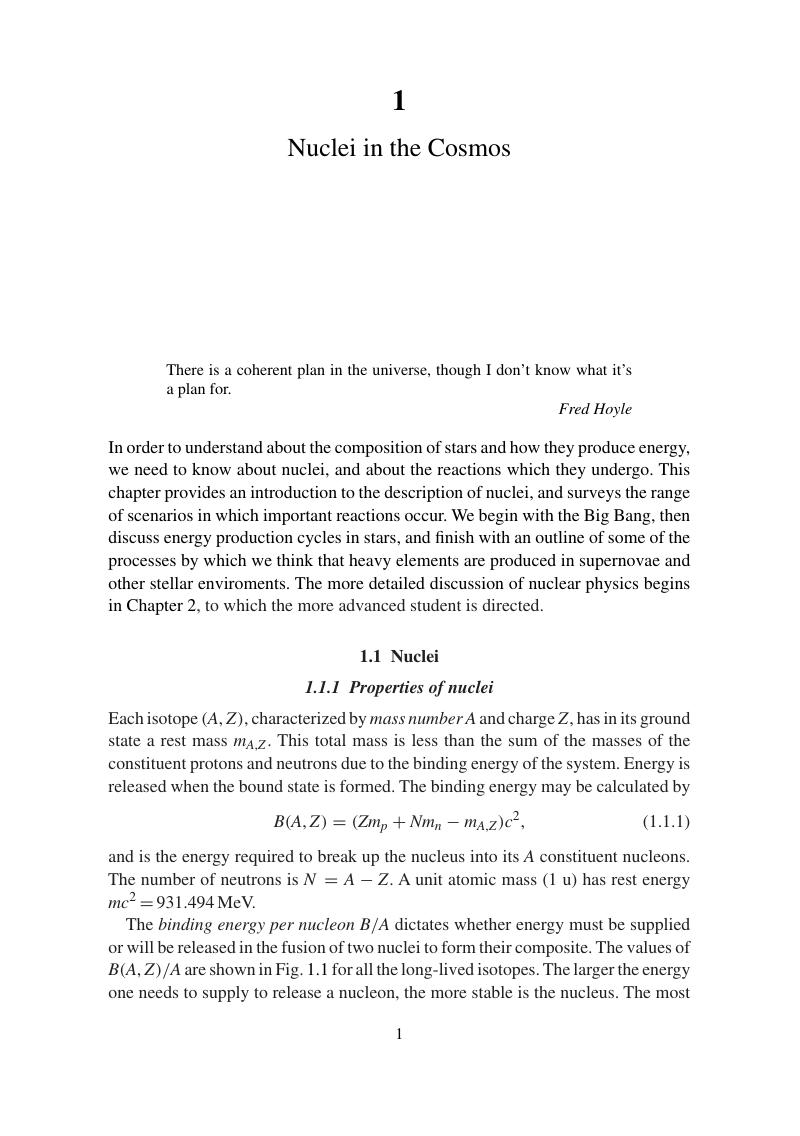 Nuclei in the Cosmos (Chapter 1) Nuclear Reactions for Astrophysics