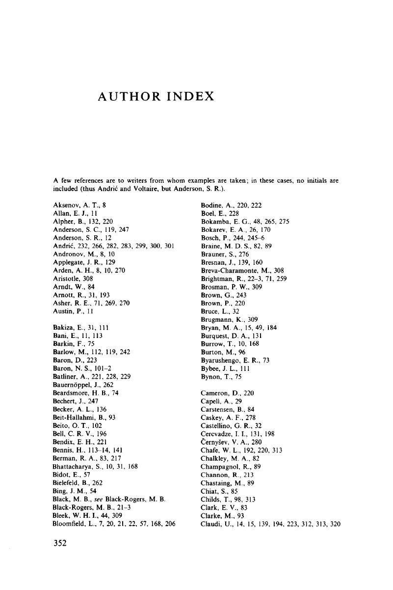 Book Index Examples