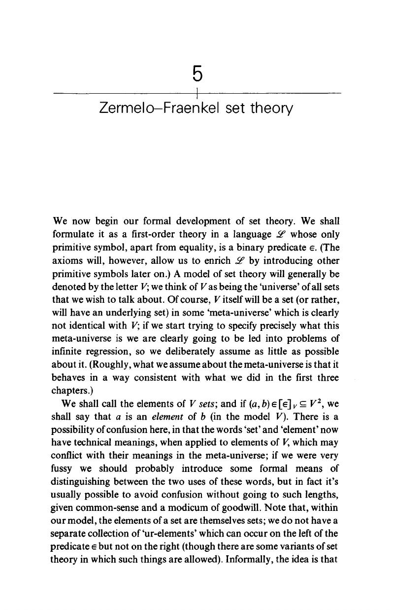 Zermelo–Fraenkel Set Theory (Chapter 5) - Notes On Logic And Set Theory