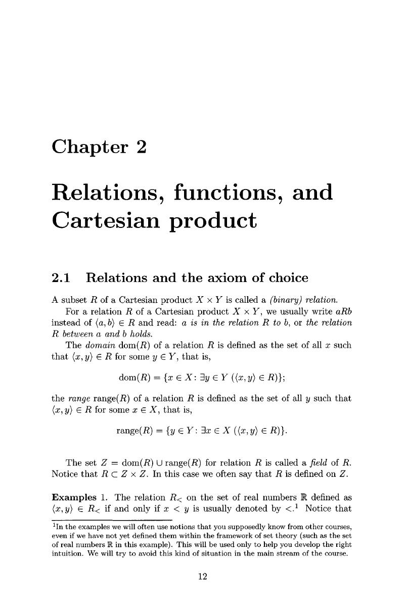 Relations Functions And Cartesian Product Chapter 2 Set Theory For The Working Mathematician 5594