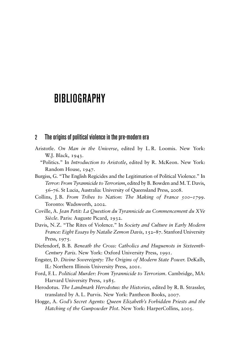 Bibliography The Foundations of Modern Terrorism