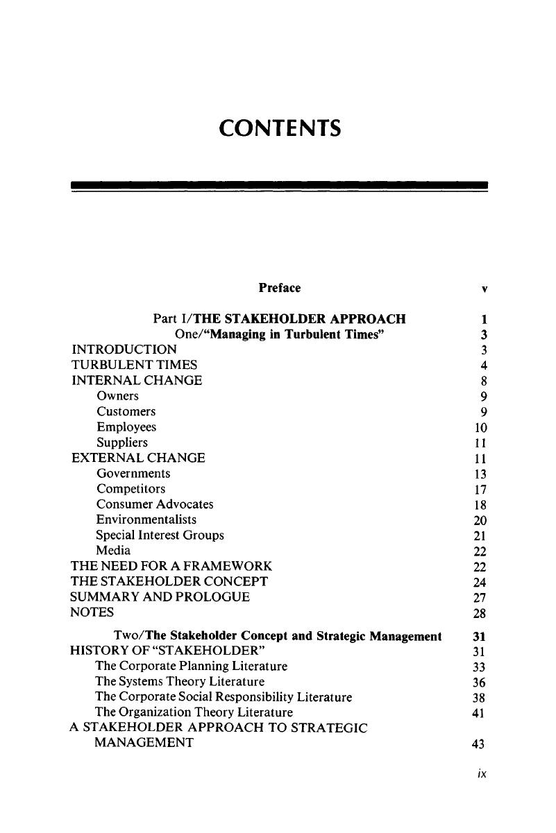 Contents - Strategic Management