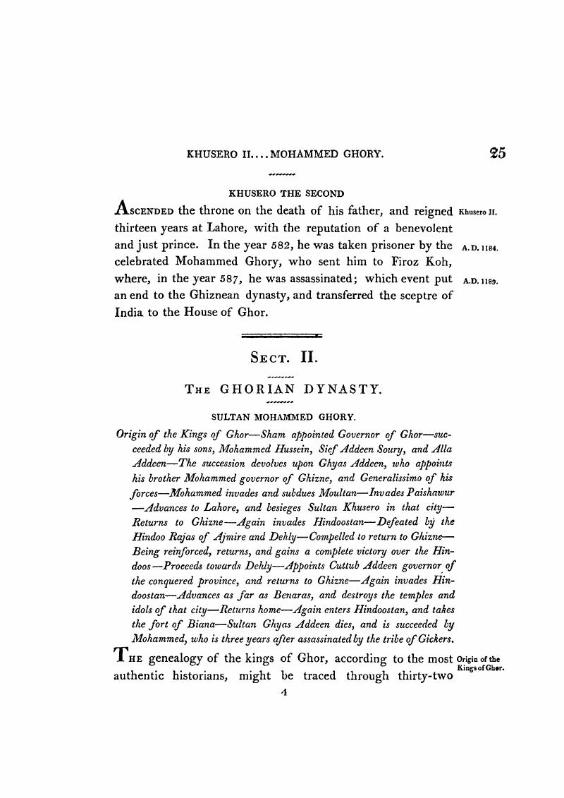 The Ghorian Dynasty (SECT. II) - The History of Bengal