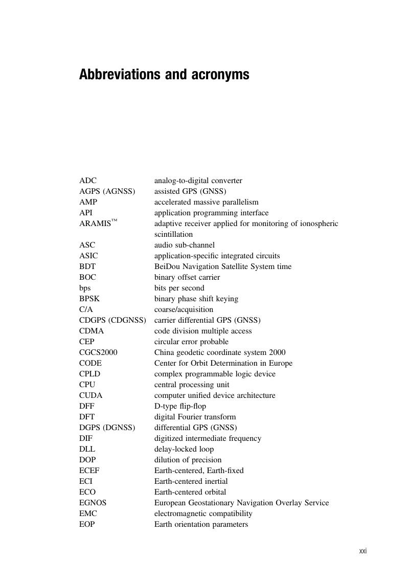 List of abbreviations and acronyms - GPS, GLONASS, Galileo, and BeiDou ...