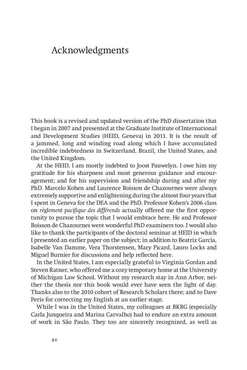 Acknowledgments - Forum Shopping in International Adjudication