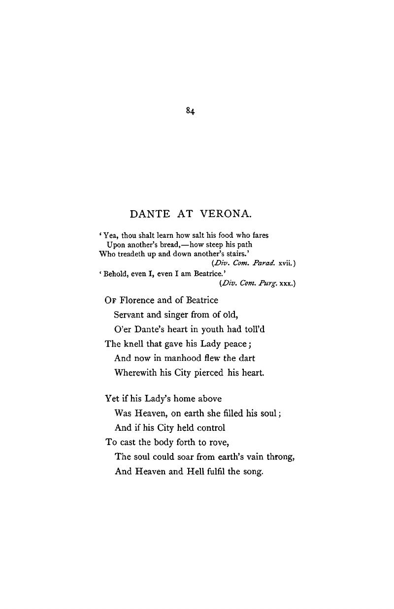 DANTE AT VERONA Poems