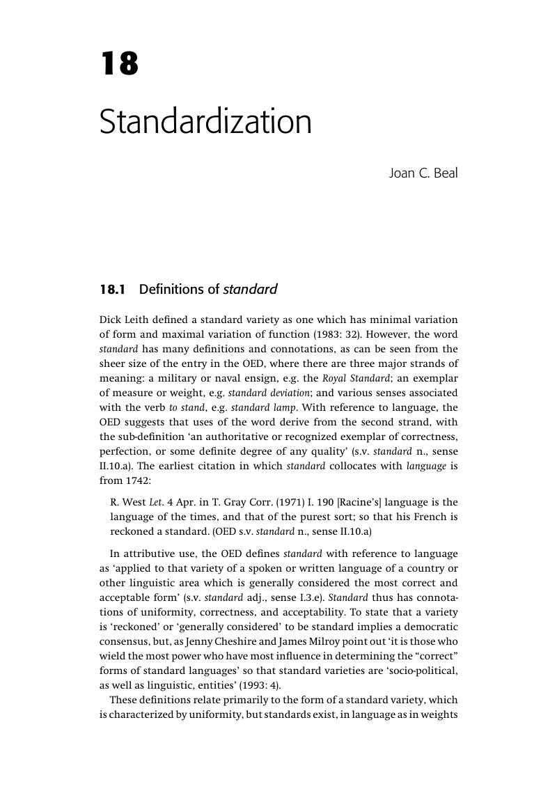 Standardization (Chapter 18) - The Cambridge Handbook Of English ...