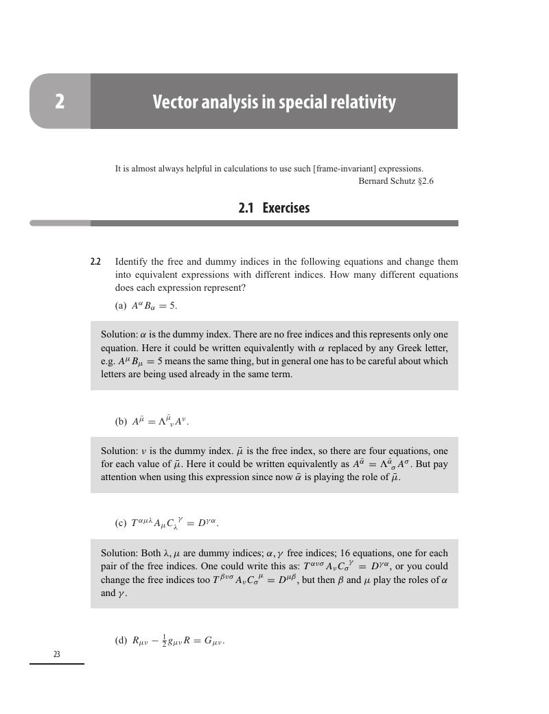 Vector Analysis In Special Relativity (Chapter 2) - A Student's Manual ...