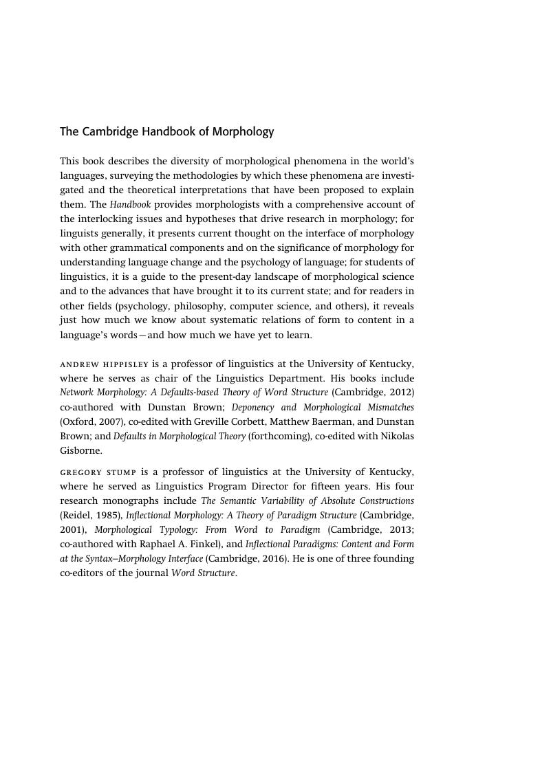 Cambridge Handbooks In Language And Linguistics - The Cambridge ...