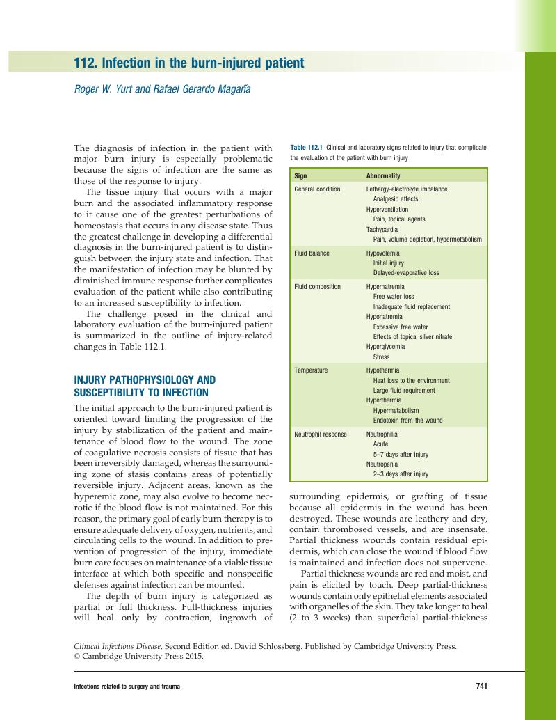 Infection In The Burn-injured Patient (Chapter 112) - Clinical ...