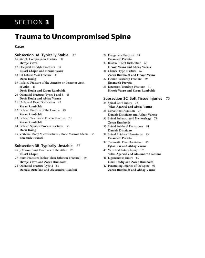 Trauma To Uncompromised Spine (Section 3) - Clinical Imaging Of Spinal ...