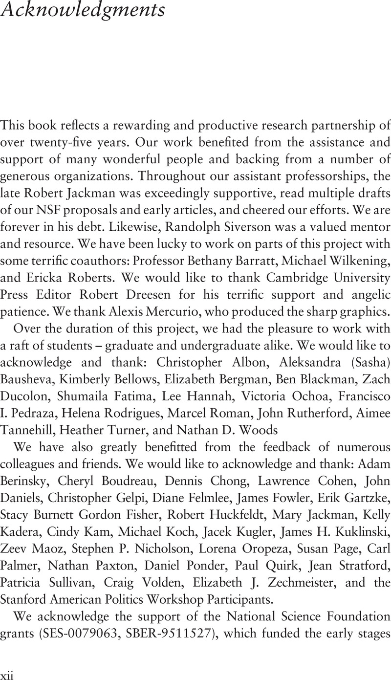 Acknowledgments - Costly Calculations