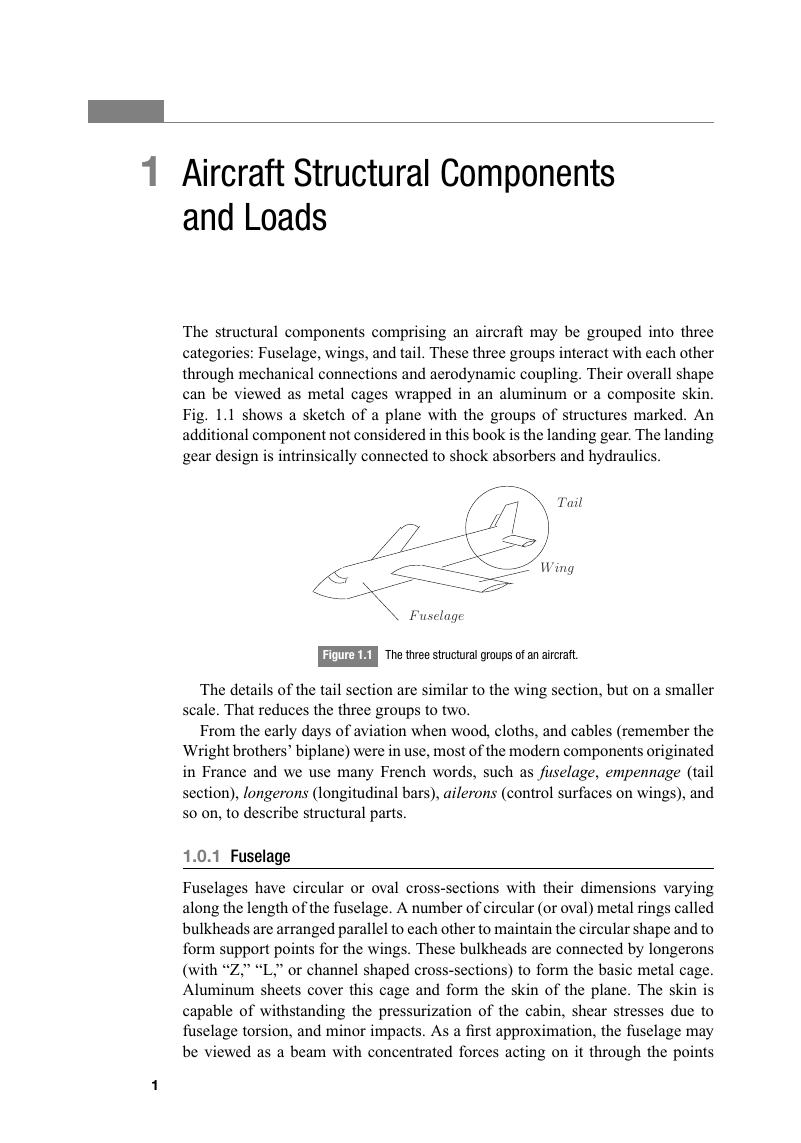 Aircraft Structural Components And Loads (Chapter 1) - Mechanics Of ...