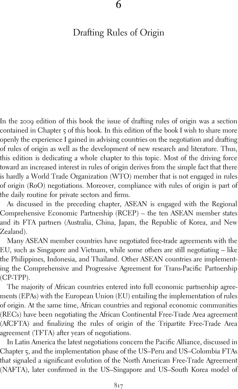 Drafting Rules Of Origin (Chapter 6) - Rules Of Origin In International ...