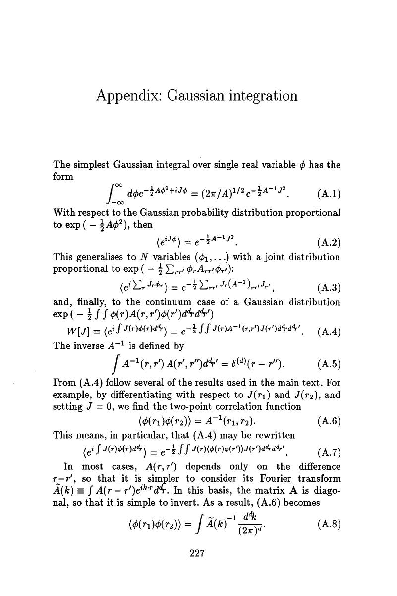 Appendix: Gaussian Integration - Scaling and Renormalization in ...