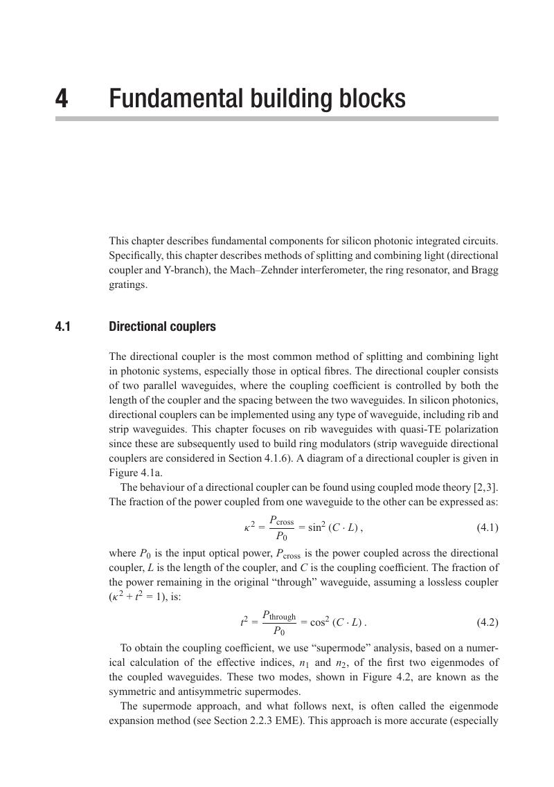 Fundamental Building Blocks (Chapter 4) - Silicon Photonics Design