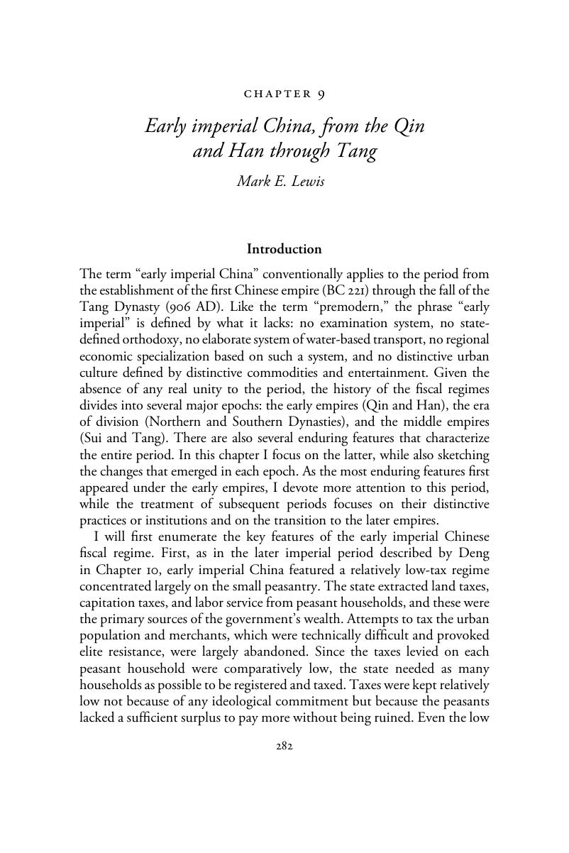 Early Imperial China, From The Qin And Han Through Tang (Chapter 9 ...