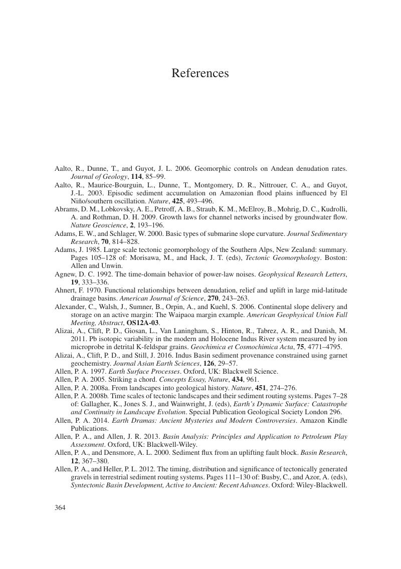 References Sediment Routing Systems